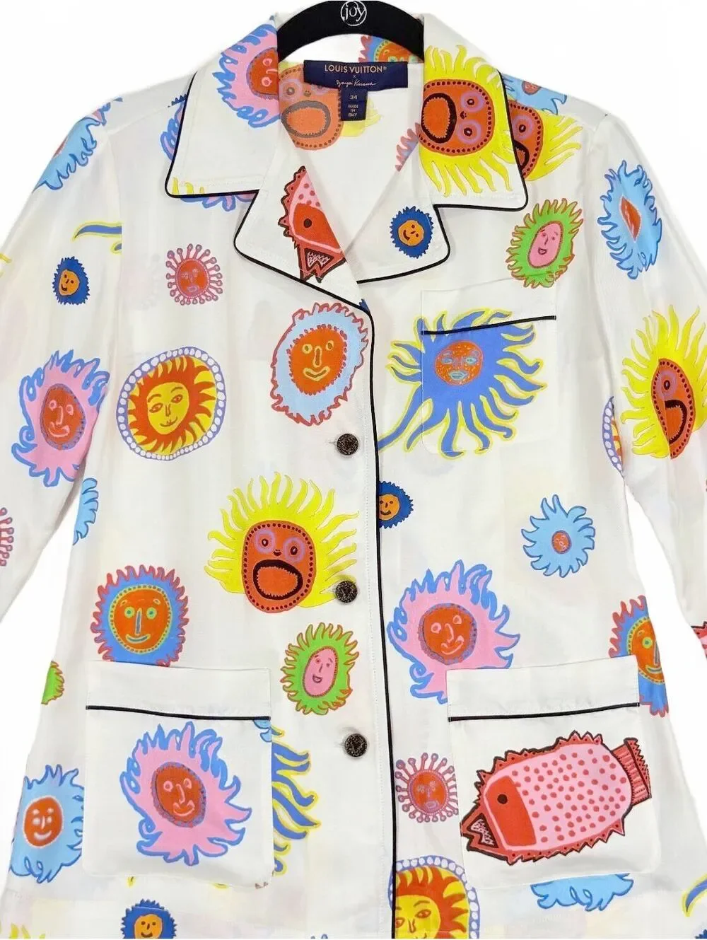 Louis Vuitton x Yayoi Kusama YK Faces Silk Button Up Shirt White 34/ US XS